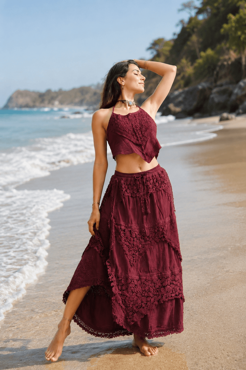 Cotton Skirt/Halter Set