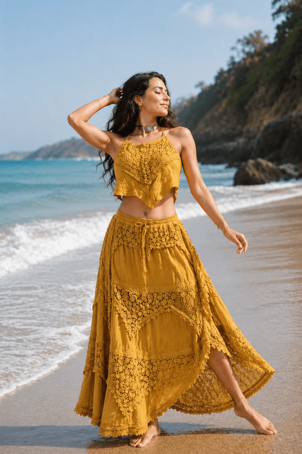 Cotton Skirt/Halter Set