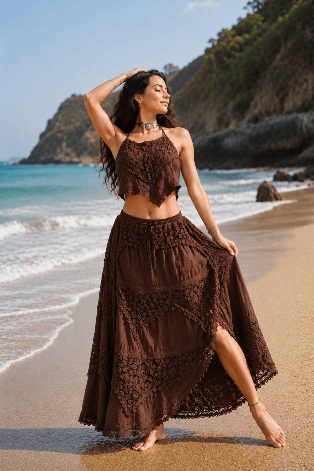 Cotton Skirt/Halter Set