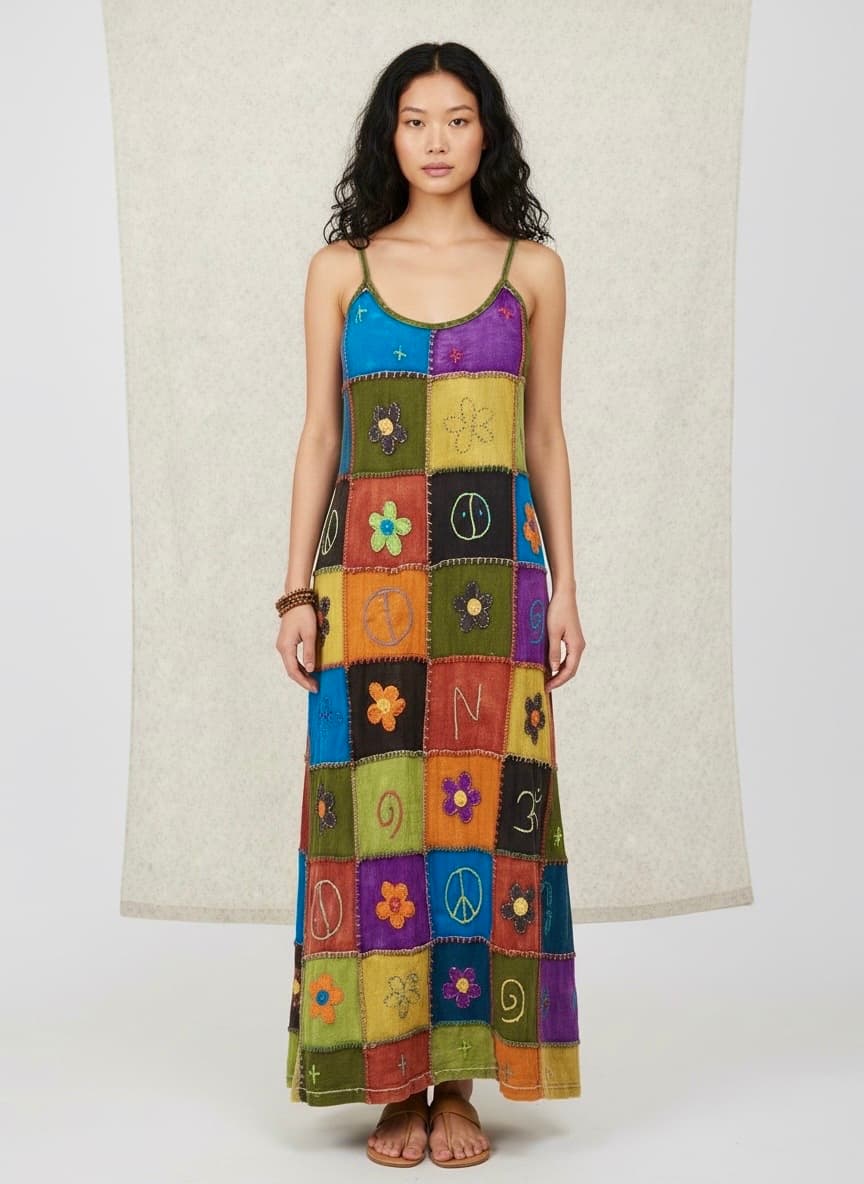 Cotton Ribbed Patch Dress